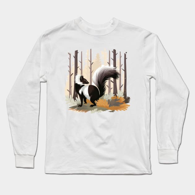 Skunk Long Sleeve T-Shirt by zooleisurelife